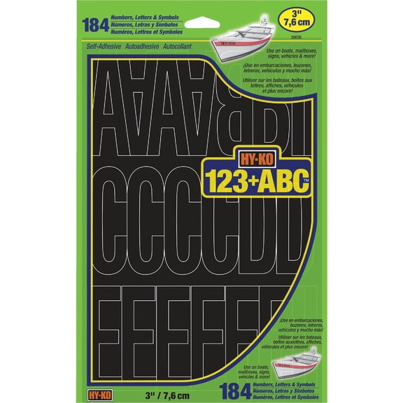Hy-Ko Die Cut Packaged Numbers & Letters, DIY Address Number Stickers for Deliveries and Navigation, Self-Adhesive House Decals for Siding, Door, Mailboxes