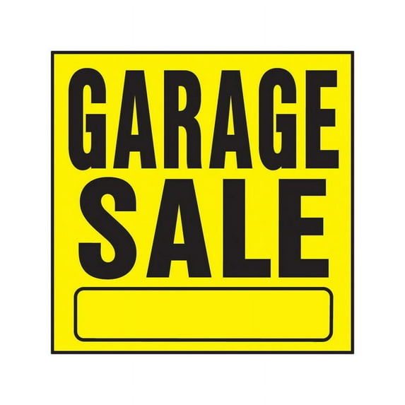 YP-3 Sign, "Garage Sale", Yellow/Black Plastic, 11 x 11-In. - Quantity 20