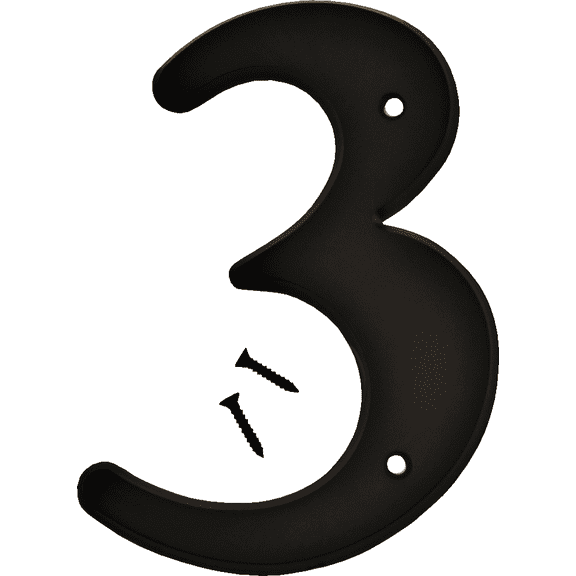Hy-Ko Product - Hy-Ko Gloss Plastic House Number - Pack of 12  Residential Use, Standard Application