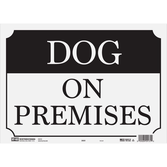 Hy-Ko Heavy Duty Plastic Sign - Single Pack  Residential Use, Standard Application