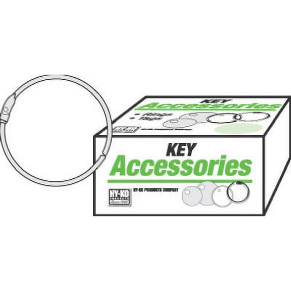 Hy-Ko KB119 Binder Key Ring, Tempered Steel, 2", 25-Pack