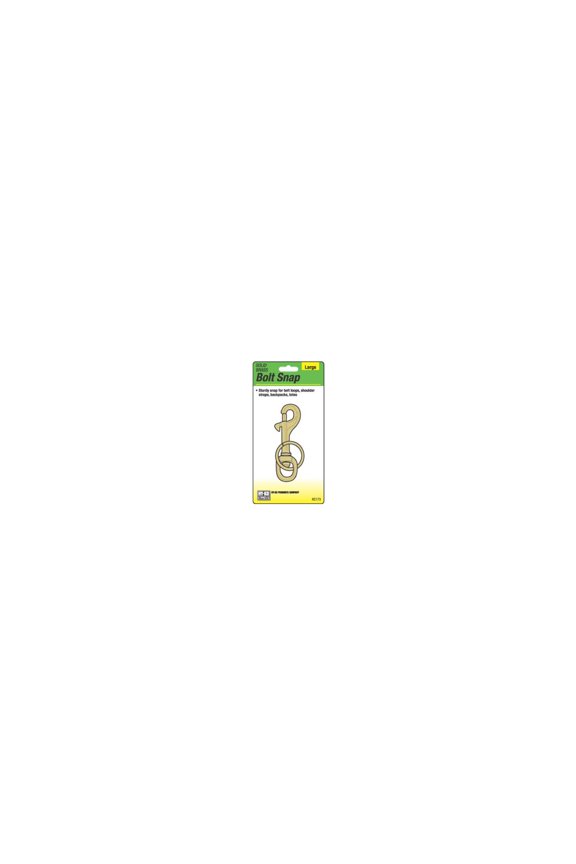 KC Series Bolt Snap With Split Ring Key Chain, Large, Solid Brass