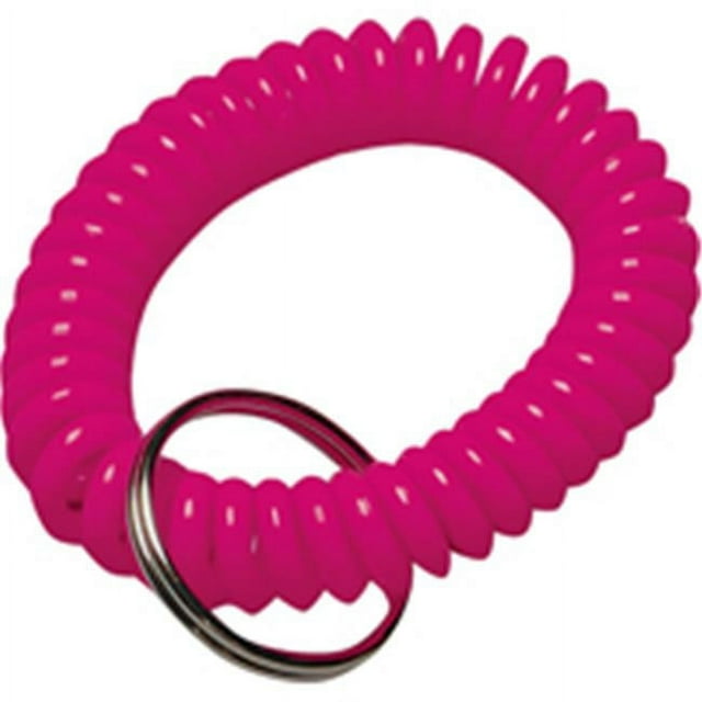 HyKo Neon Color Plastic Wrist Coiled Keychain with Split Key Ring