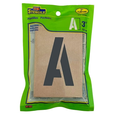 Hy-Ko Number & Letter 3" 36 Piece Paperboard Stencils, Reusable, ST-3