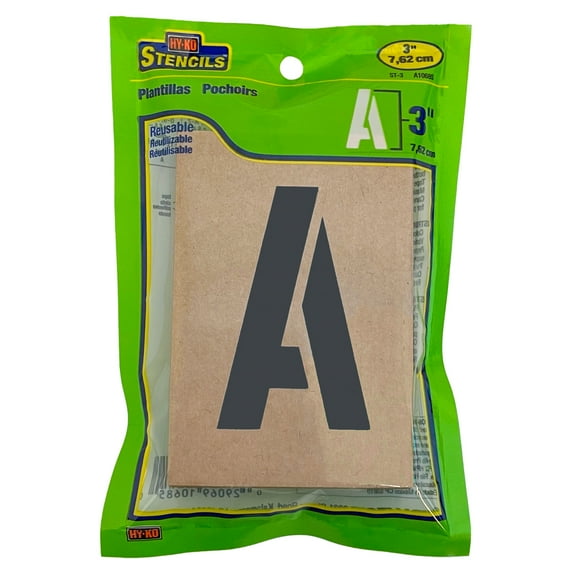 Hy-Ko Number & Letter 3" 36 Piece Paperboard Stencils, Reusable, ST-3