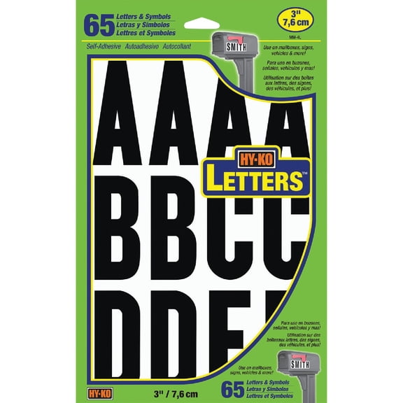 Hy-Ko Packaged Numbers & Letters, DIY Address Number Stickers for Deliveries and Navigation, Self-Adhesive House Decals for Siding, Door, Mailboxes