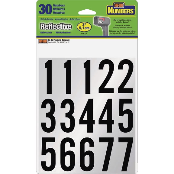 Hy-Ko Packaged Numbers & Letters, DIY Address Number Stickers for Deliveries and Navigation, Self-Adhesive House Decals for Siding, Door, Mailboxes
