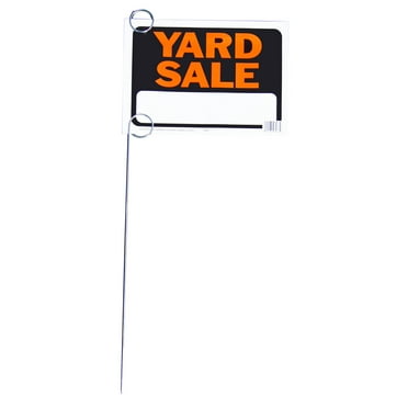 Hy-Ko Plastic 8.5" x 12" Yard Sale Sign, Orange and Black, Text Box