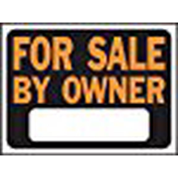 Hy-Ko Plastic for Sale By Owner Black and Orange Sign, 8.5 x 12 inch, Text Box