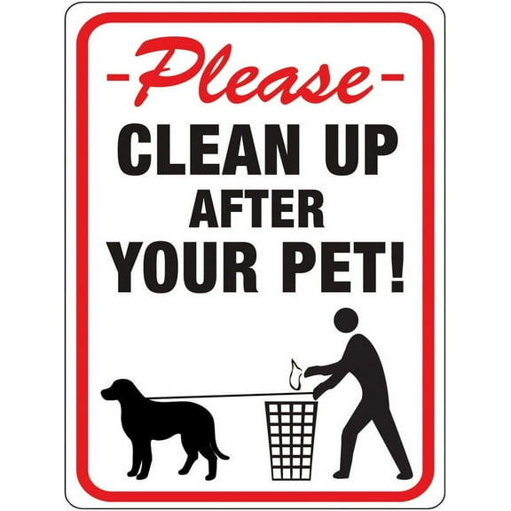 Hy-Ko Plastic Sign, Please Clean Up After Your Pet 20617 Pack of 10
