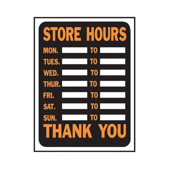 Hy-Ko Plastic Sign Red 9" X 12" Store Hours Case of 10