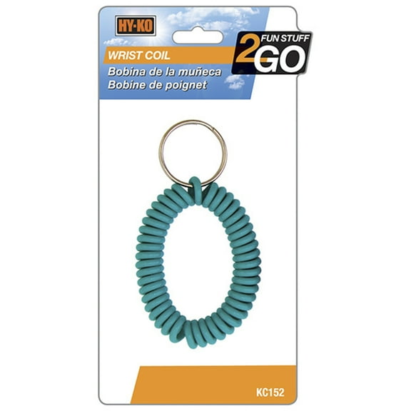 Hy-Ko Plastic Wrist Coiled Keychain with Split Key Ring