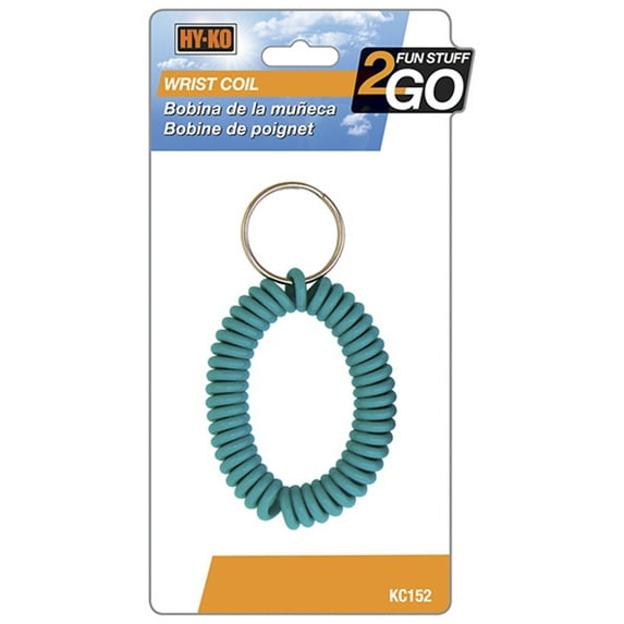 Hy-Ko Plastic Wrist Coiled Keychain with Split Key Ring