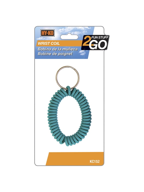 Plastic Wrist Coiled Keychain with Split Key Ring
