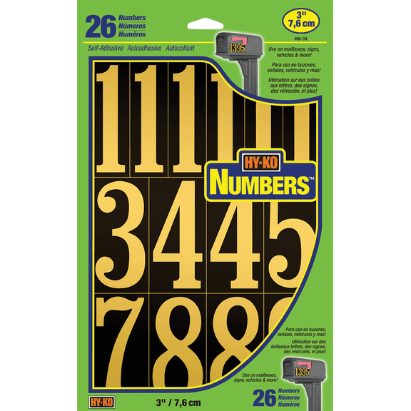 Hy-Ko Polyester Numbers - Single Pack  Residential Use, Standard Application