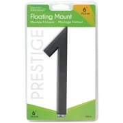 HY-KO 6 Black Floating Mount House Number 1