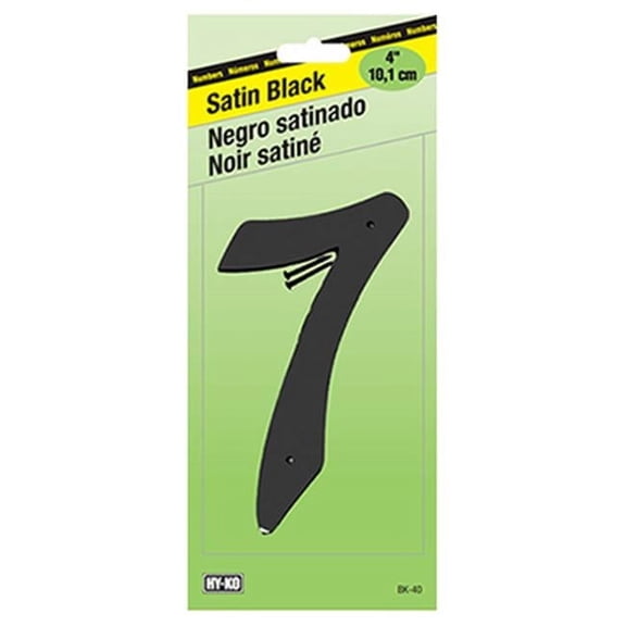Hillman Satin Black Number 7 - Metal House Number - 4 In., Black