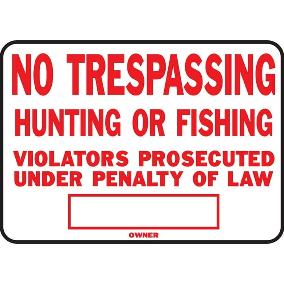 Hy-Ko No Trespassing Hunting Fishing Sign - Outdoor Red - 12 Pack, 10" x 14"