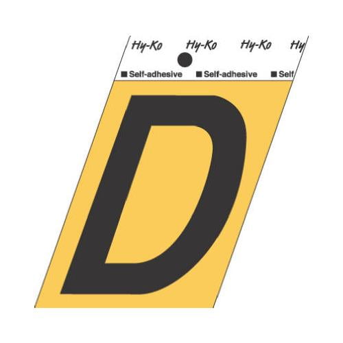 Hy-Ko Prod GG-25/D 3-1/2-Inch Black/ Gold Aluminum Adhesive Letter D