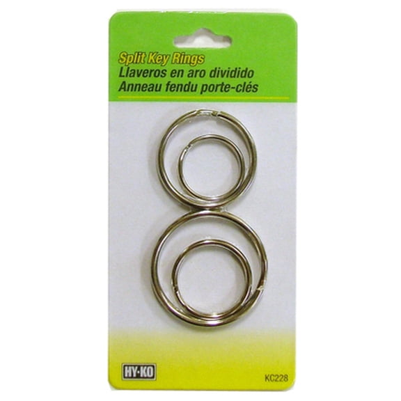 4PK Split Key Rings, Hy-Ko, KC228
