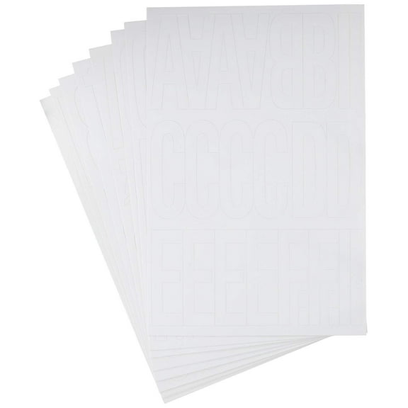Hy-Ko Products 30015 Self Adhesive Vinyl Die Cut Numbers and Letters 3" High White, 184 Pieces