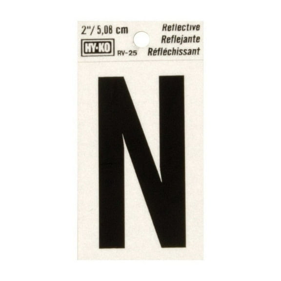 Hy-Ko Products 79308 2 in. Reflective Vinyl Letter N
