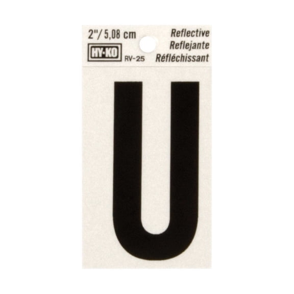 Hy-Ko Products 79315 2 in. Reflective Vinyl Letter U