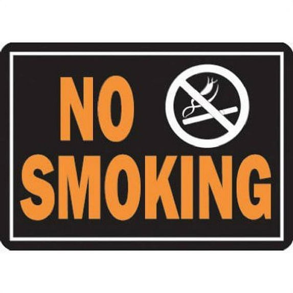 Hy-Ko Products 811 NO NO Smoking Aluminum Sign, 9.25" x 14", Orange/Black