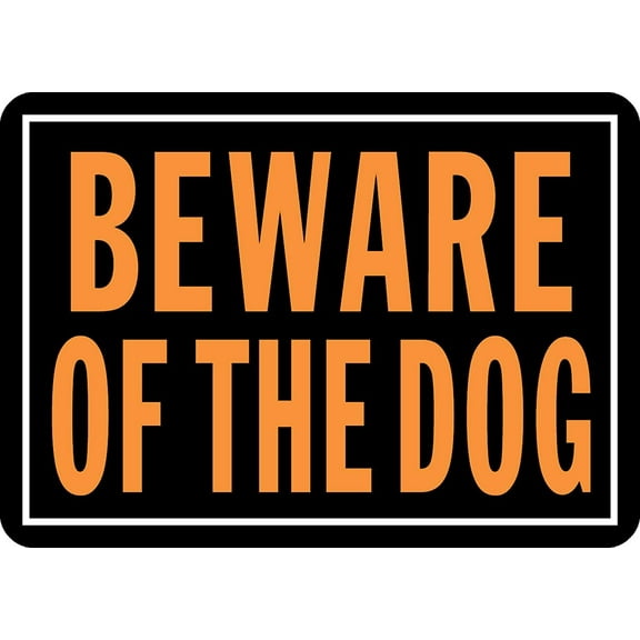 Hy-Ko Products 838 Beware of Dog Aluminum Sign 9.25" x 14"  Orange/Black, 1 Piece