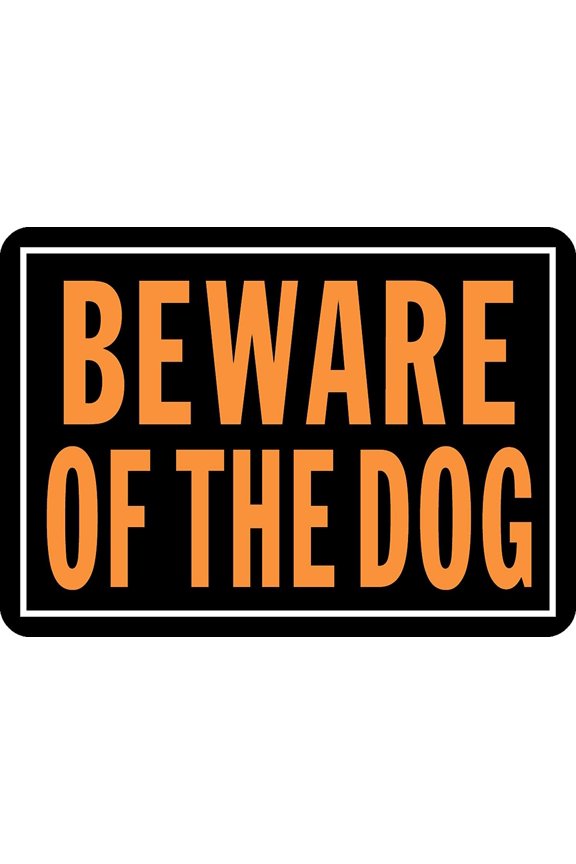 Products 838 Beware of Dog Aluminum Sign 9.25" x 14"  Orange/Black, 1 Piece