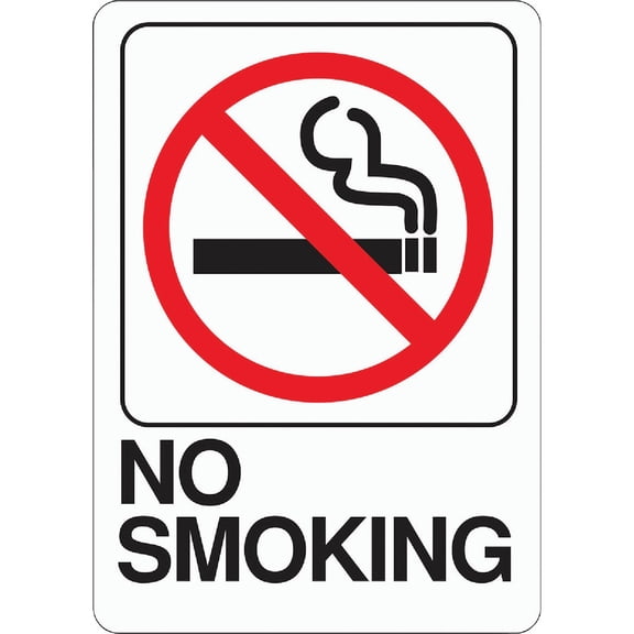 Hy-Ko Products D-20 - "NO Smoking" Info Graphic Plastic Sign 3 in x 9 in Black/Red/White, 1 Each