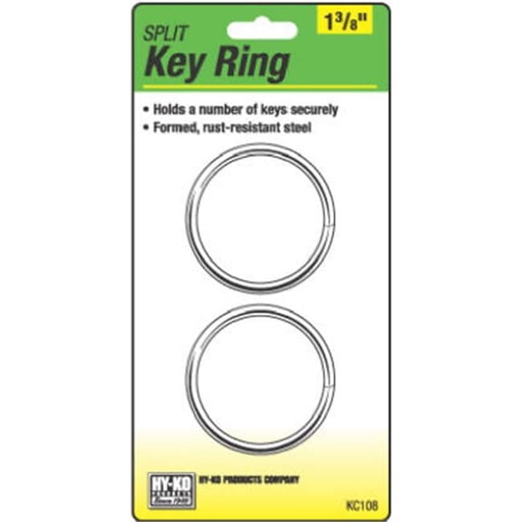 Hy-Ko Products KC108 2 Pack- 1.37 in. Split Key Rings - Pack Of 5