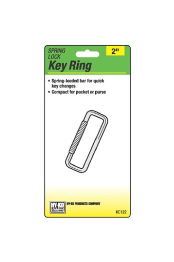 Products KC122 Spring Lock Key Ring- Spring Loaded Bar - Pack Of 5