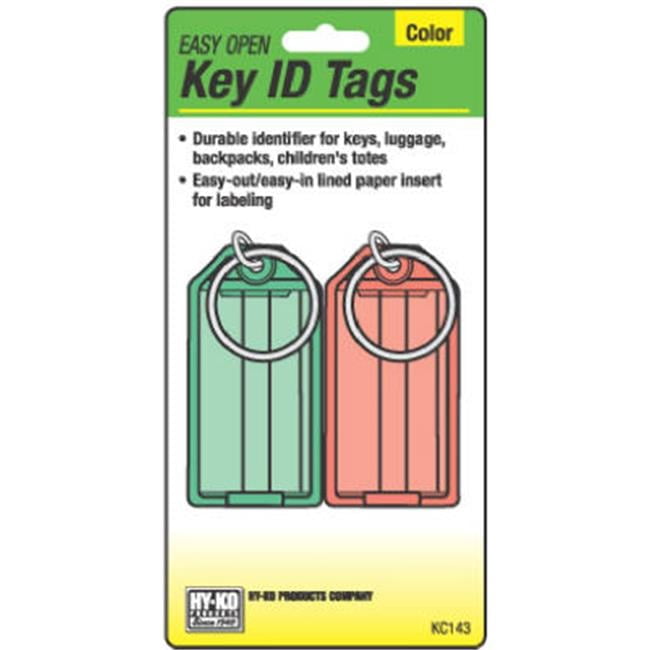 Hy-Ko Products KC143 2 Pack- Colored Key I.D. Tag With Split Ring - Pack Of 5