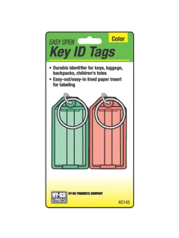 Products KC143 2 Pack- Colored Key I.D. Tag With Split Ring - Pack Of 5
