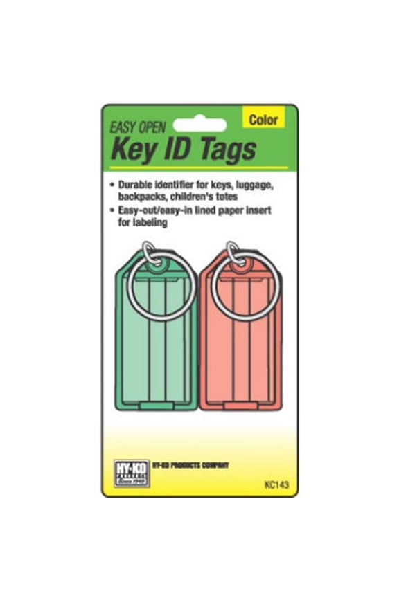 Products KC143 2 Pack- Colored Key I.D. Tag With Split Ring - Pack Of 5