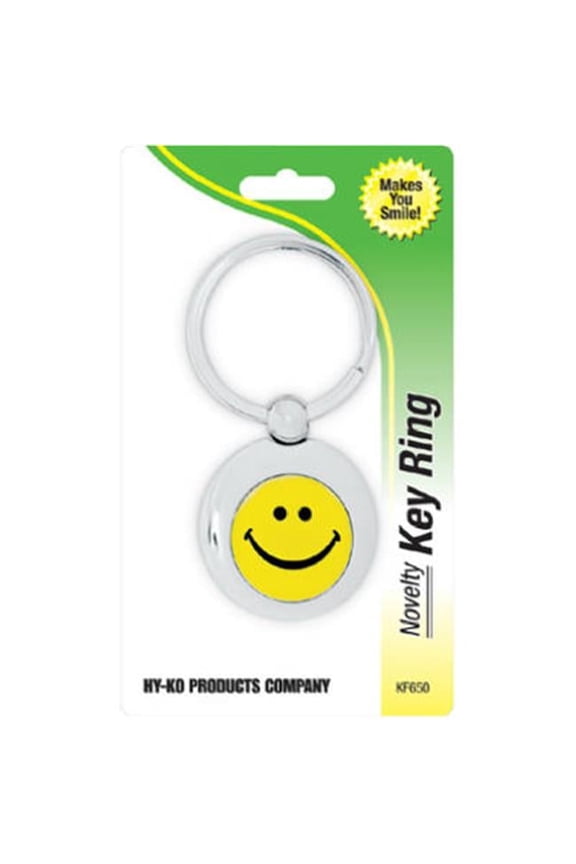 Products KF650 Smiley Face Key Chain Silver Pack of 5