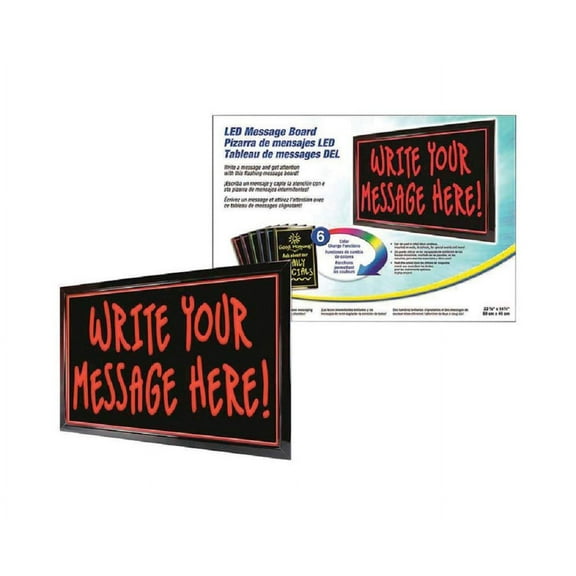 Hy-Ko LED Message Board Neon - LED, Multicolor, Indoor - 23-5/8" x 14-3/4"