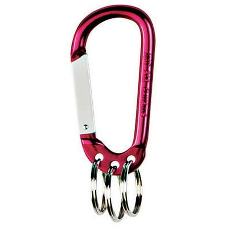 Hy-Ko Products Metallic Carabineer with Three Split Rings Pack of 3
