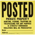 thumbnail image 1 of Hy-Ko Products YP-1VP Posted Private Property Plastic Sign 10 PC Value Pack, 11" x 11", Yellow, 1 of 2