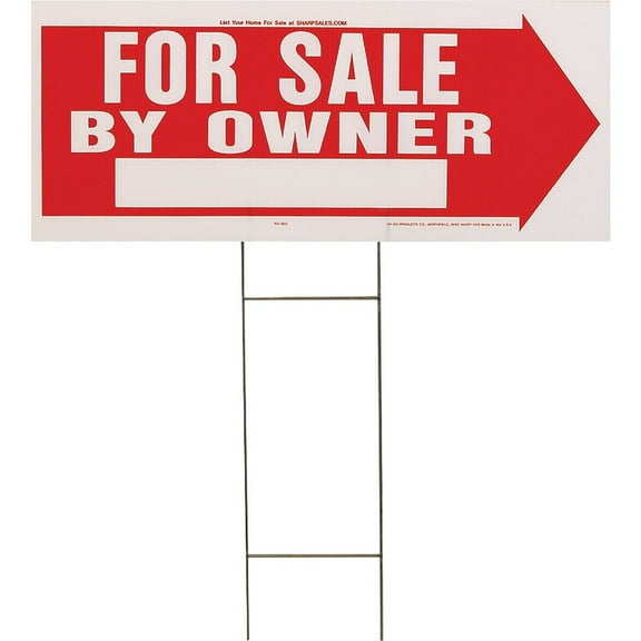 Hy-Ko RS-806 for Rent Sign, 10" x 24", Red/White