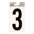 thumbnail image 1 of 2" Black Reflective Adhesive Vinyl Number 3 Silver Background, Pack of 10, 1 of 5
