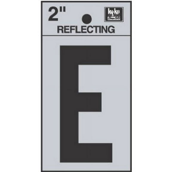 Hy-Ko RV-25/E Vinyl Self-Stick Reflective with Letter E, 2", Black