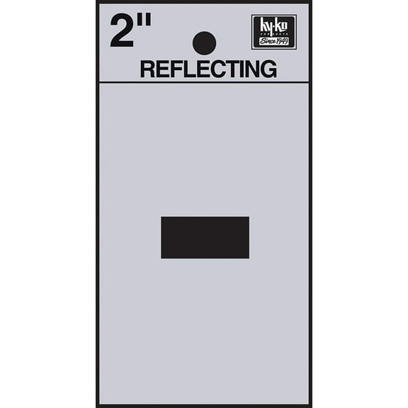 Hy-Ko RV-25/HYPHEN Vinyl Self-Stick Reflective Hyphen Sign, 2", Black