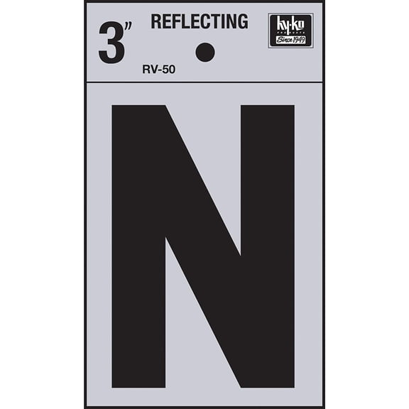 Hy-Ko Vinyl Self-Stick Reflective Sticker - Peel-And-Stick - 3", Black