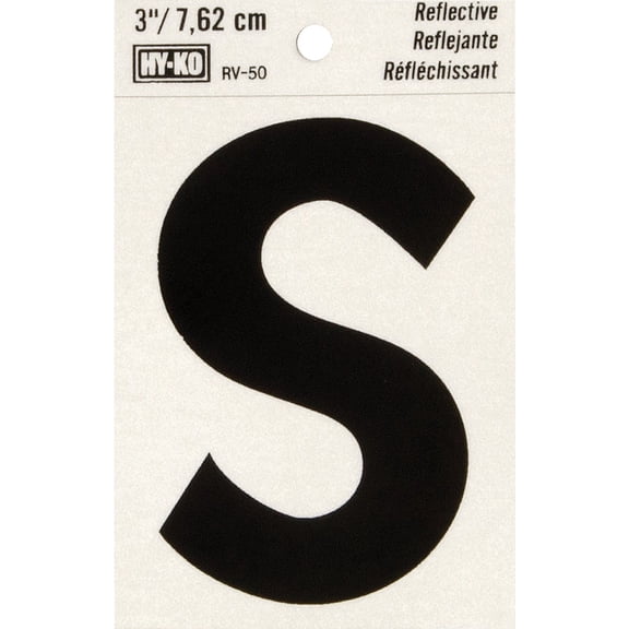 Hy-Ko Vinyl Self-Stick Reflective Sticker - Removable, 3 Inch, Black