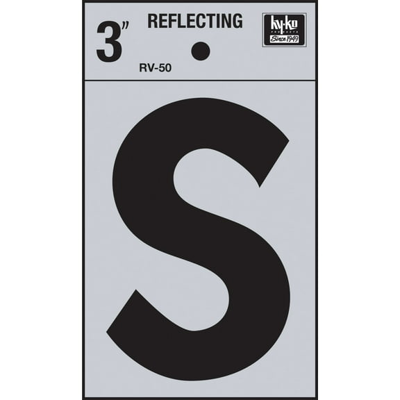Hy-Ko Vinyl Self-Stick Reflective Sticker - Removable, 3 Inch, Black
