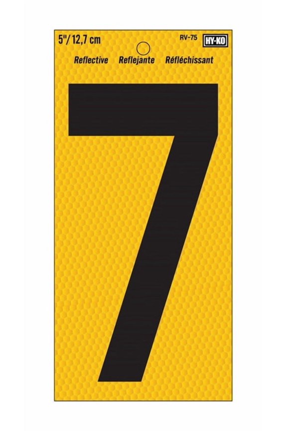 RV-75 Highly Visible Reflective Weather Resistant Number Sign, 7 per 10 CD