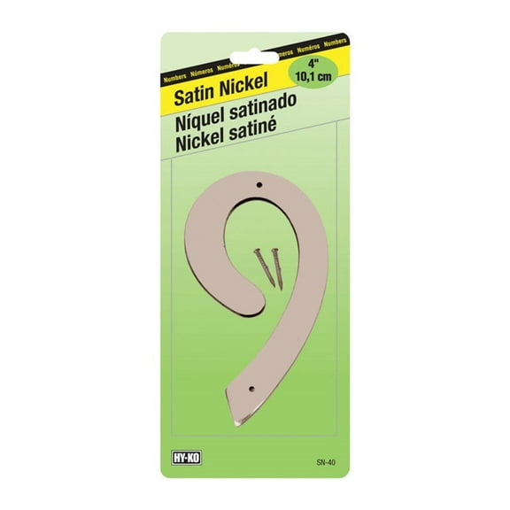 4 Satin Nickel Zinc Number - 9