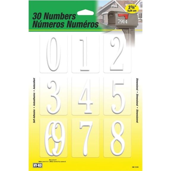 Hy-Ko Self-Adhesive Packaged Number Set - Pack of 2